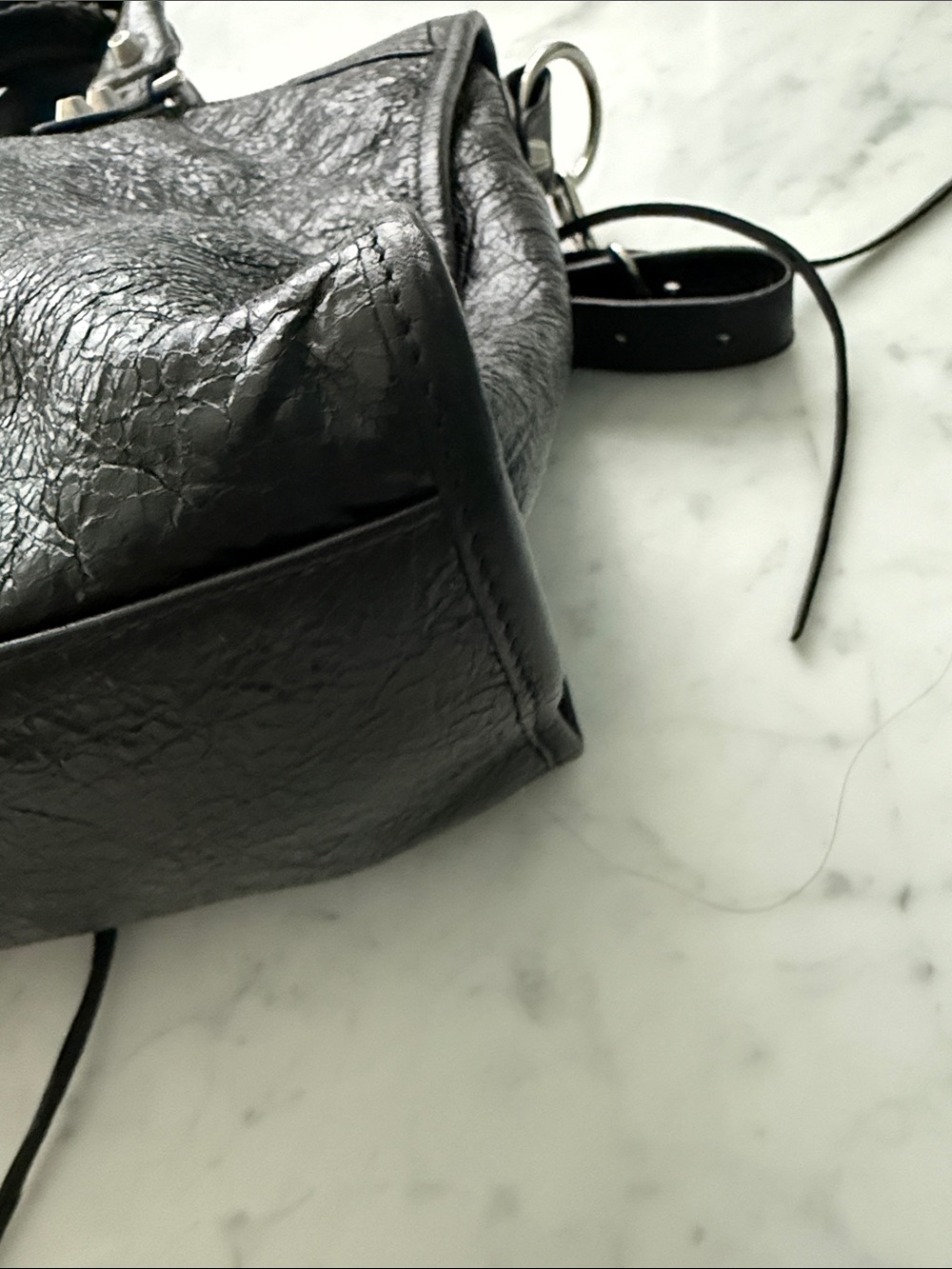 Balenciaga Black Leather City Bag with Silver Hardware - Picture 7 of 9